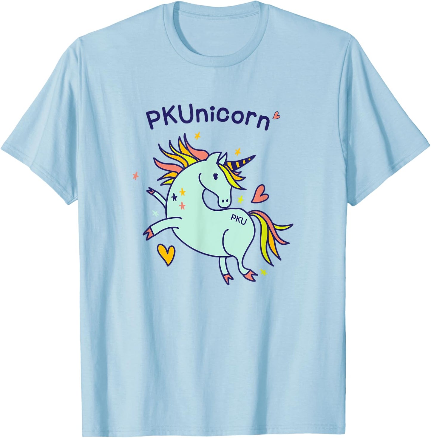 PKUnicorn | Cute PKU Awareness Unicorn T Shirt Gift T-Shirt - T-Shirt | Light Blue