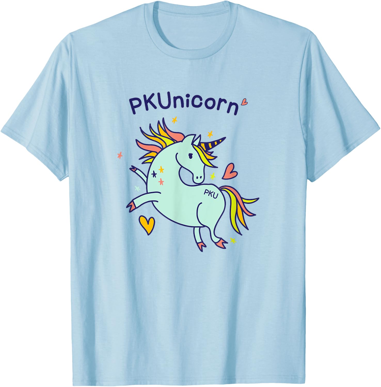 PKUnicorn | Cute PKU Awareness Unicorn T Shirt Gift T-Shirt - T-Shirt | Light Blue
