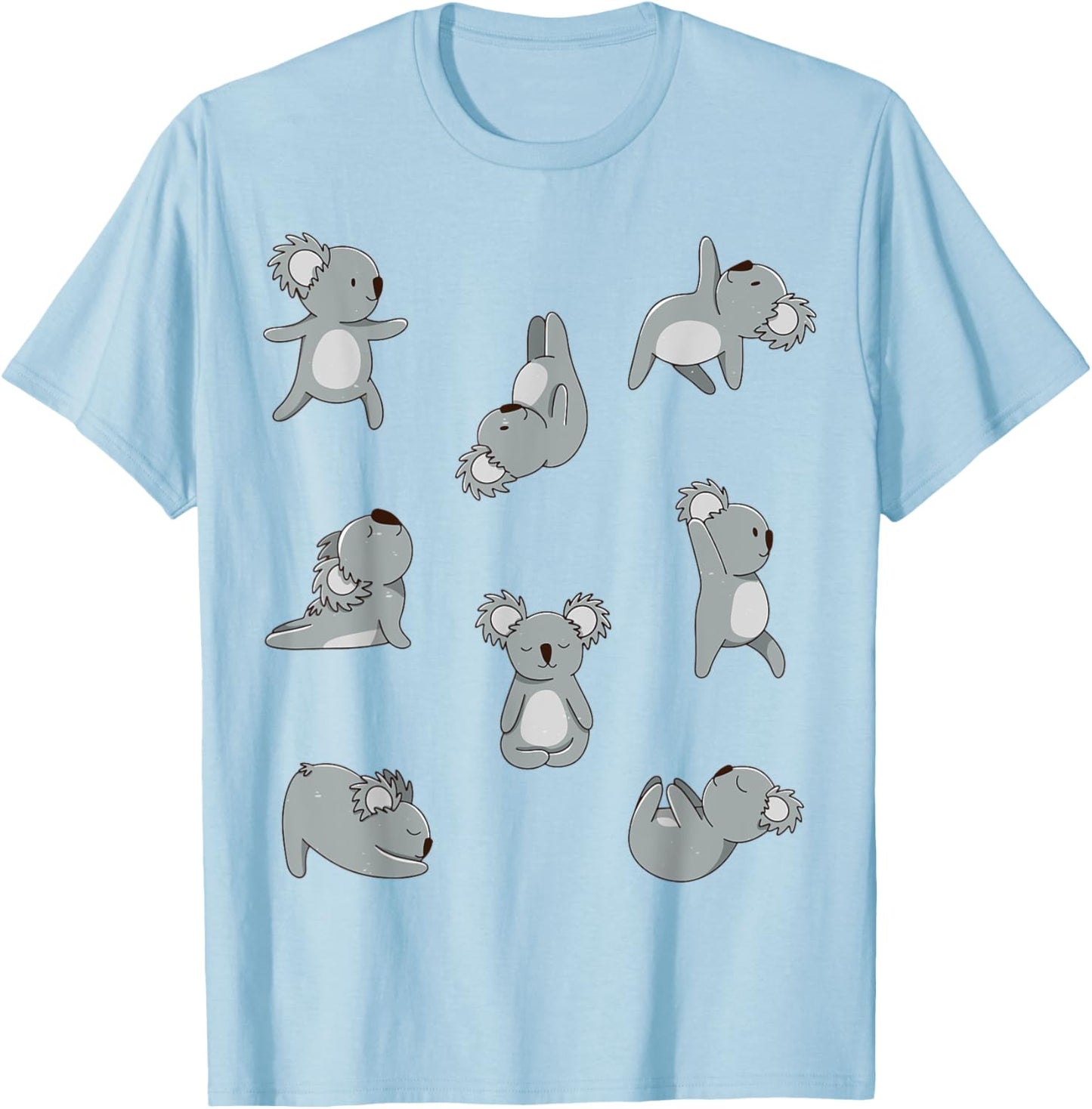 Yoga postures koala bear koala women men kids T-Shirt - T-Shirt | Light Blue