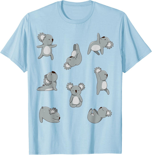 Yoga postures koala bear koala women men kids T-Shirt - T-Shirt | Light Blue