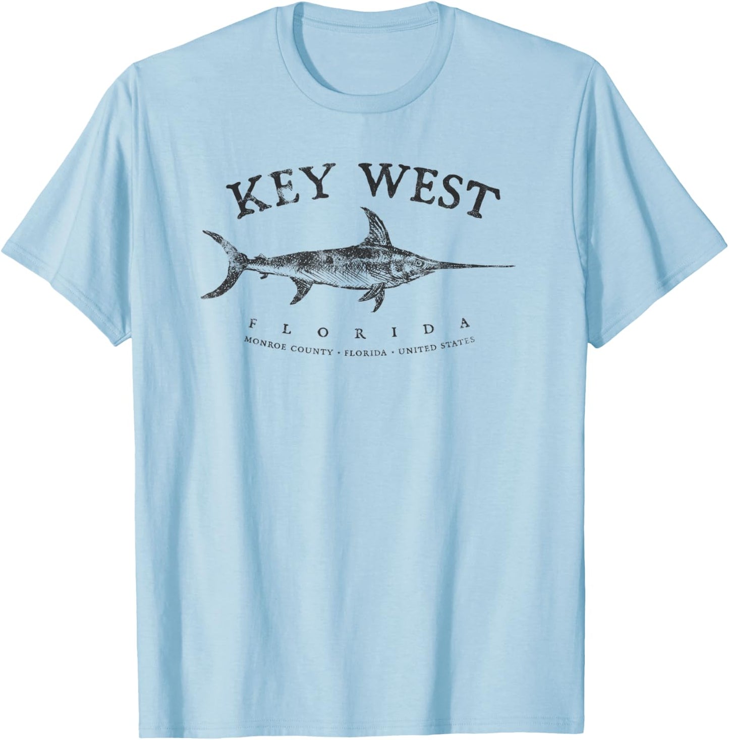Key West Fishing Marlin Swordfish Sailfishing Florida FL T-Shirt - T-Shirt | Light Blue