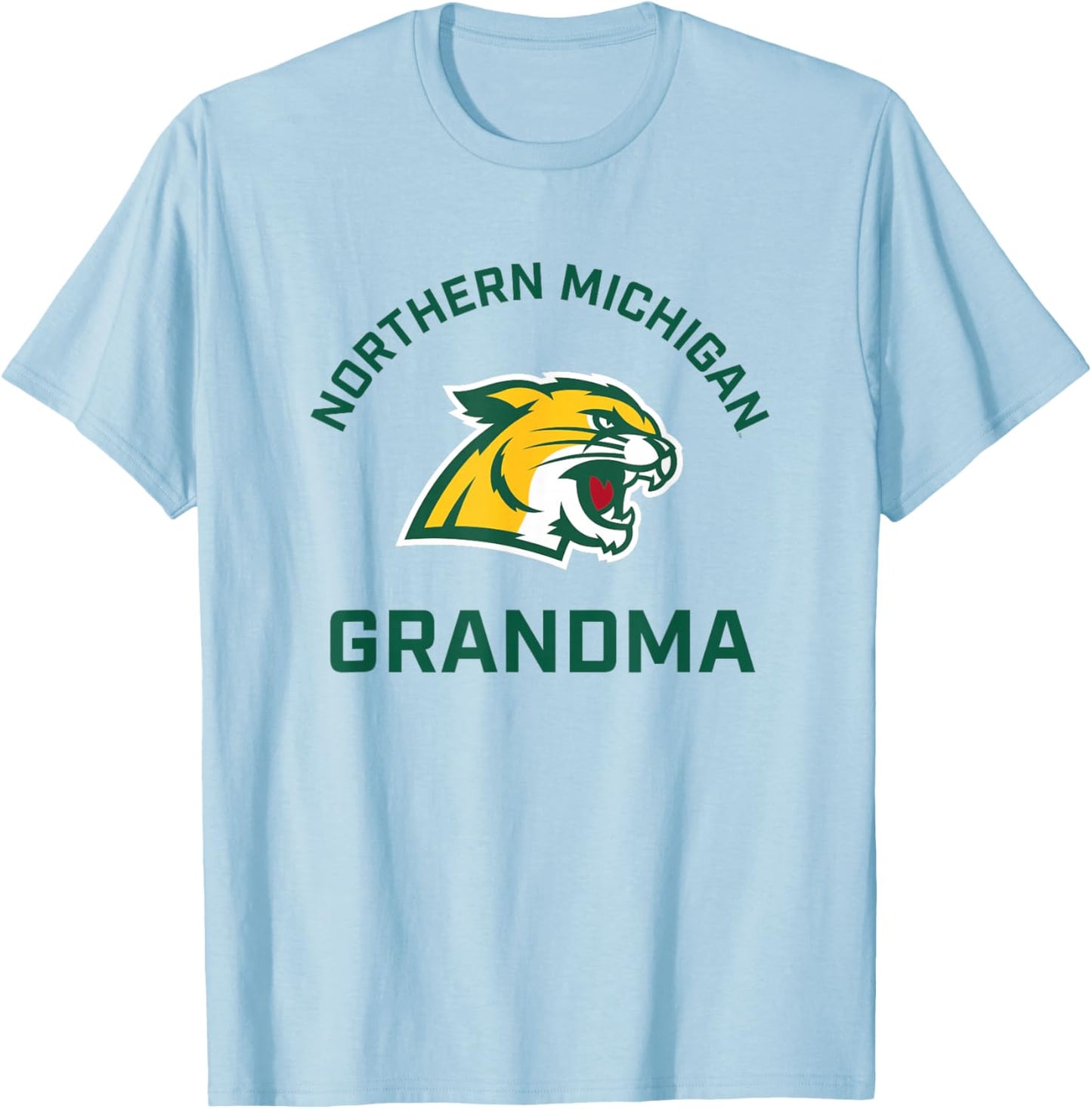 Northern Michigan University NMU Wildcats Arched Grandma T-Shirt - T-Shirt | Light Blue