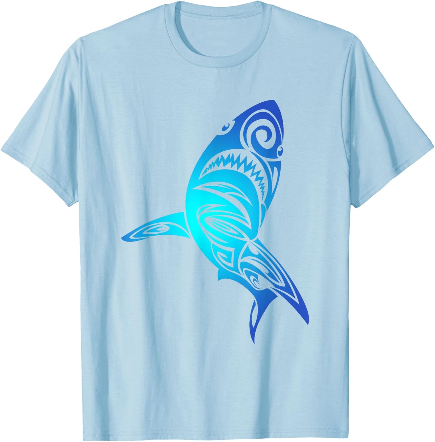 Hawaii Mano Tribal Shark Lover Awesome Cool Gift T-Shirt - T-Shirt | Light Blue