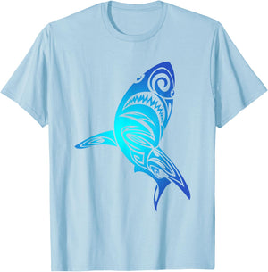 Hawaii Mano Tribal Shark Lover Awesome Cool Gift T-Shirt - T-Shirt | Light Blue