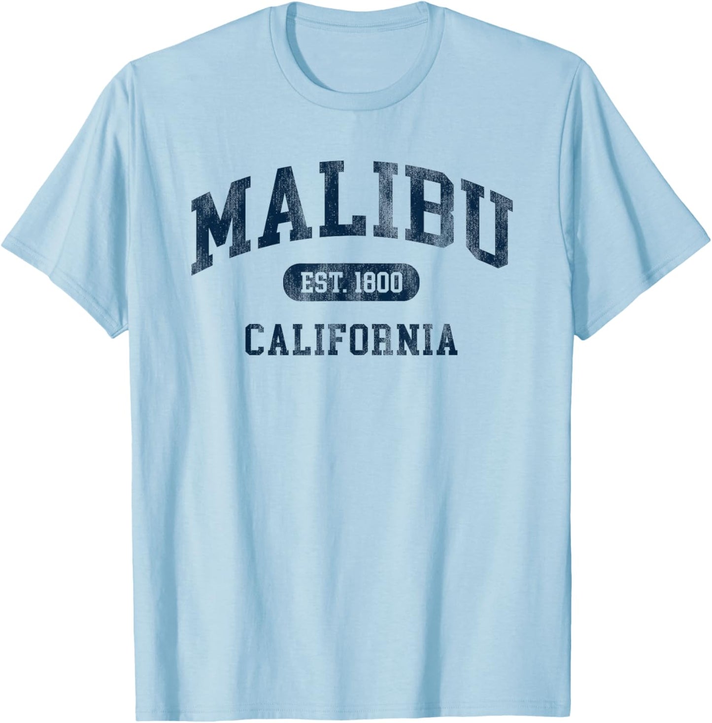 Malibu California Retro Preppy Throwback Souvenir T-Shirt - T-Shirt | Light Blue