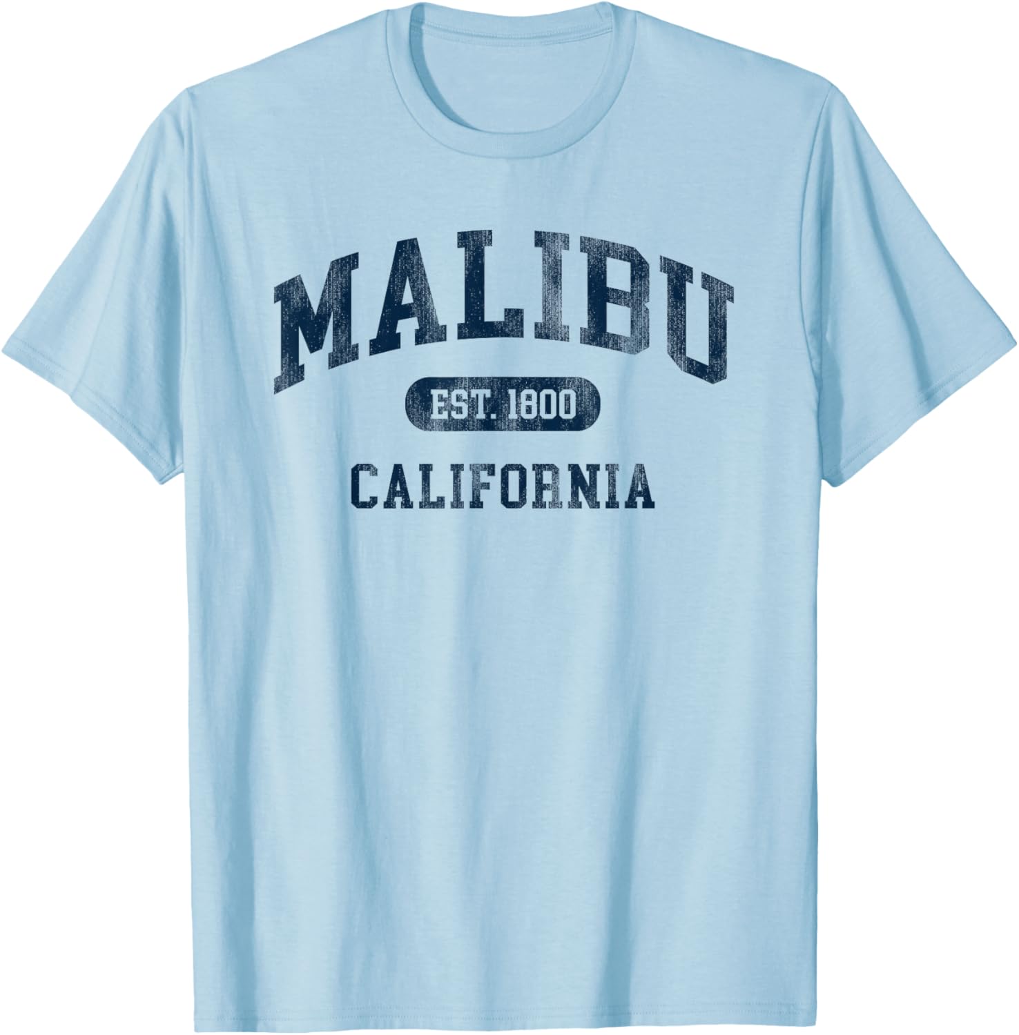Malibu California Retro Preppy Throwback Souvenir T-Shirt - T-Shirt | Light Blue