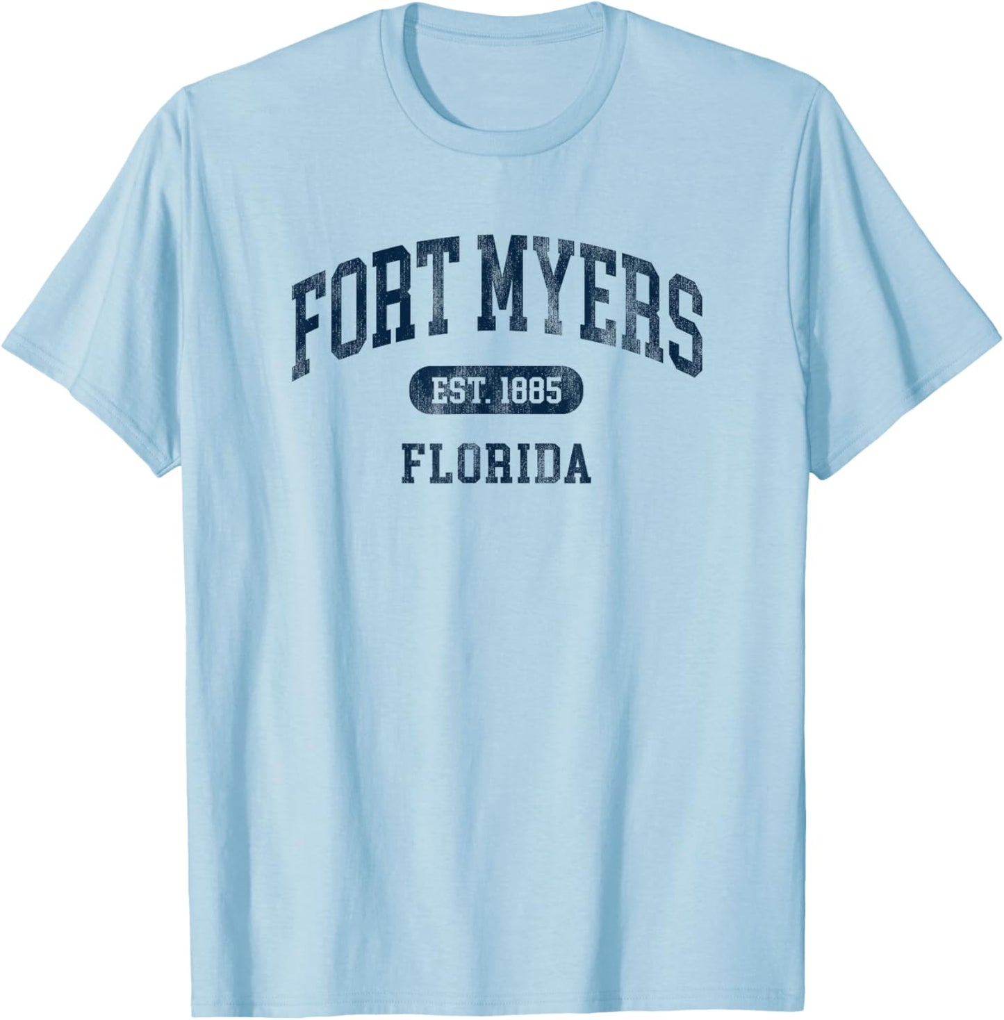 Vintage Fort Myers Florida Retro Preppy Throwback T-Shirt - T-Shirt | Light Blue