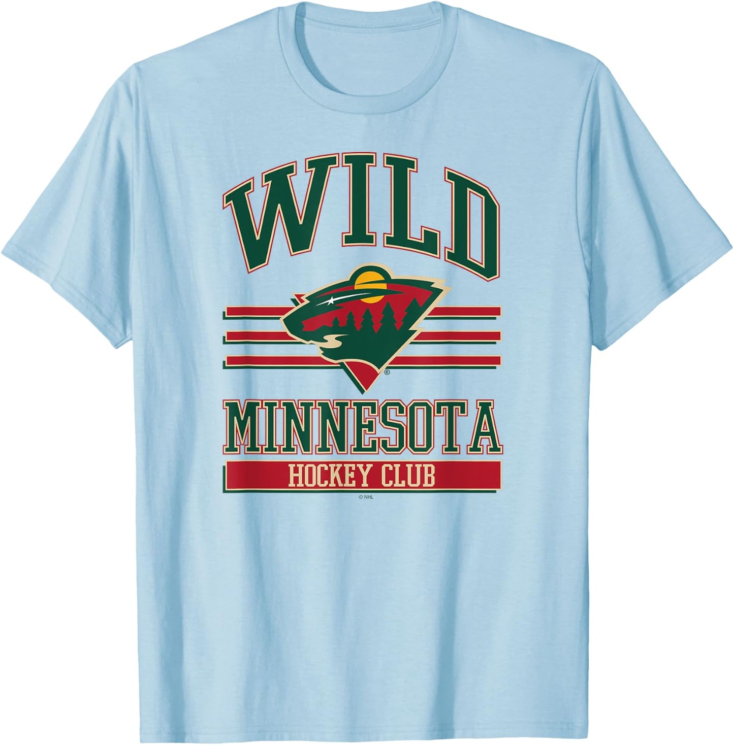 Minnesota Wild Hockey Club Gray Officially Licensed T-Shirt - T-Shirt | Light Blue