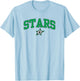 Dallas Stars Arch Over Gray Officially Licensed T-Shirt - T-Shirt | Light Blue