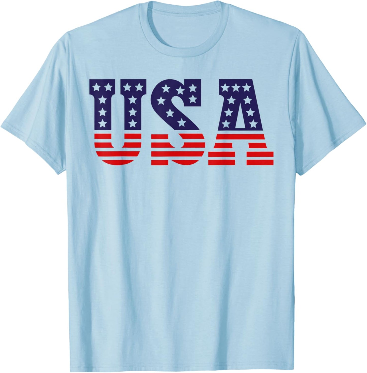 USA Shirt US Flag 4th Of July Patriotic Family Matching T-Shirt - T-Shirt | Light Blue