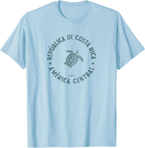 JCombs: Republic of Costa Rica Sea Turtle (Distressed) T-Shirt - T-Shirt | Light Blue