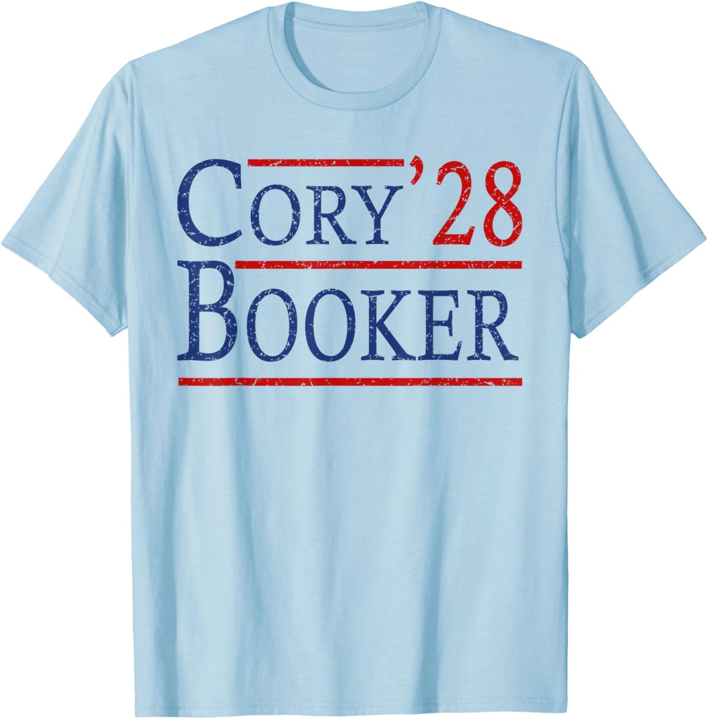 Cory Booker For President 2028, Cool Cory'28 Booker T-Shirt - T-Shirt | Light Blue