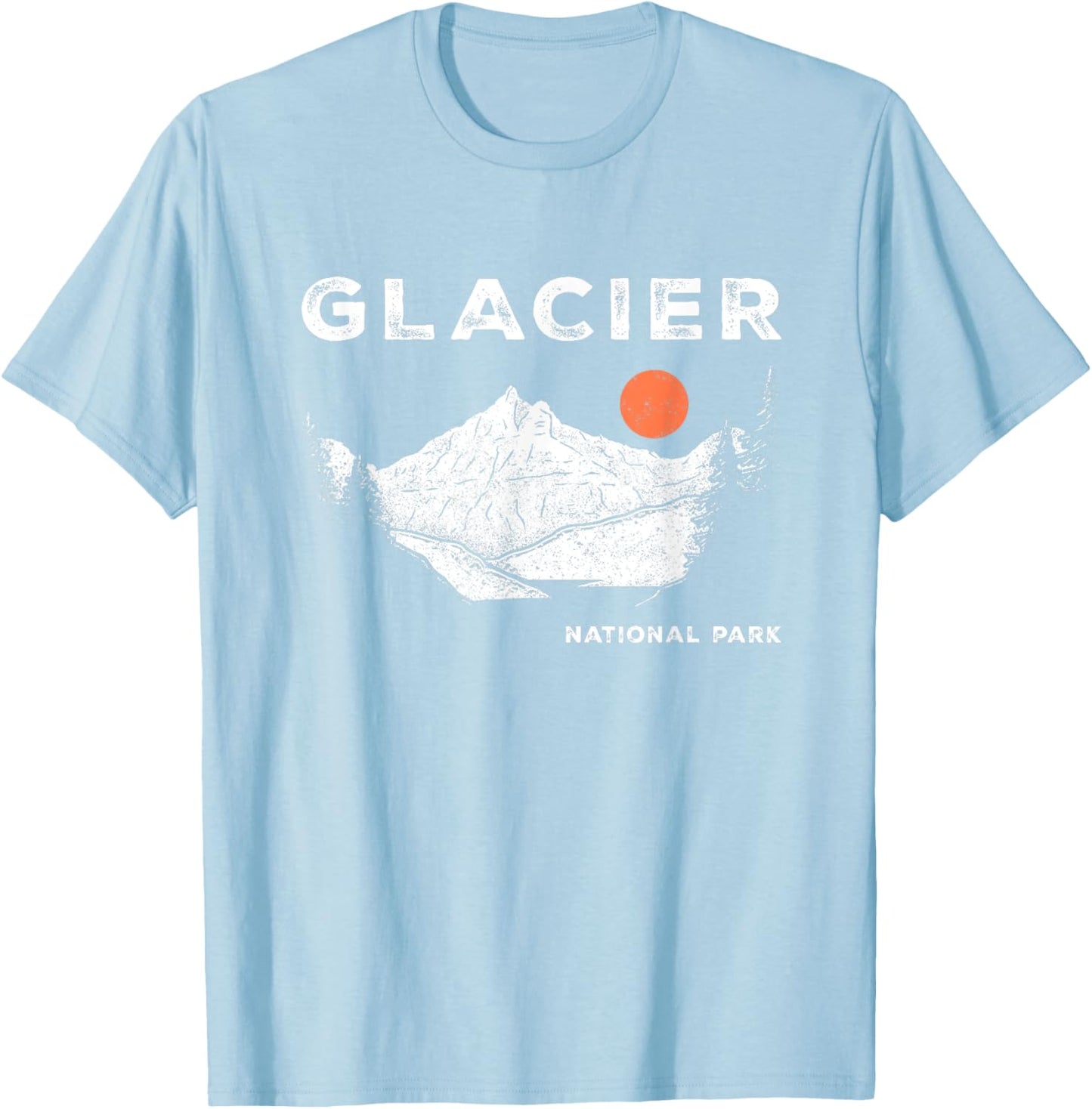 Retro Glacier National Park Montana Vintage T-Shirt - T-Shirt | Light Blue