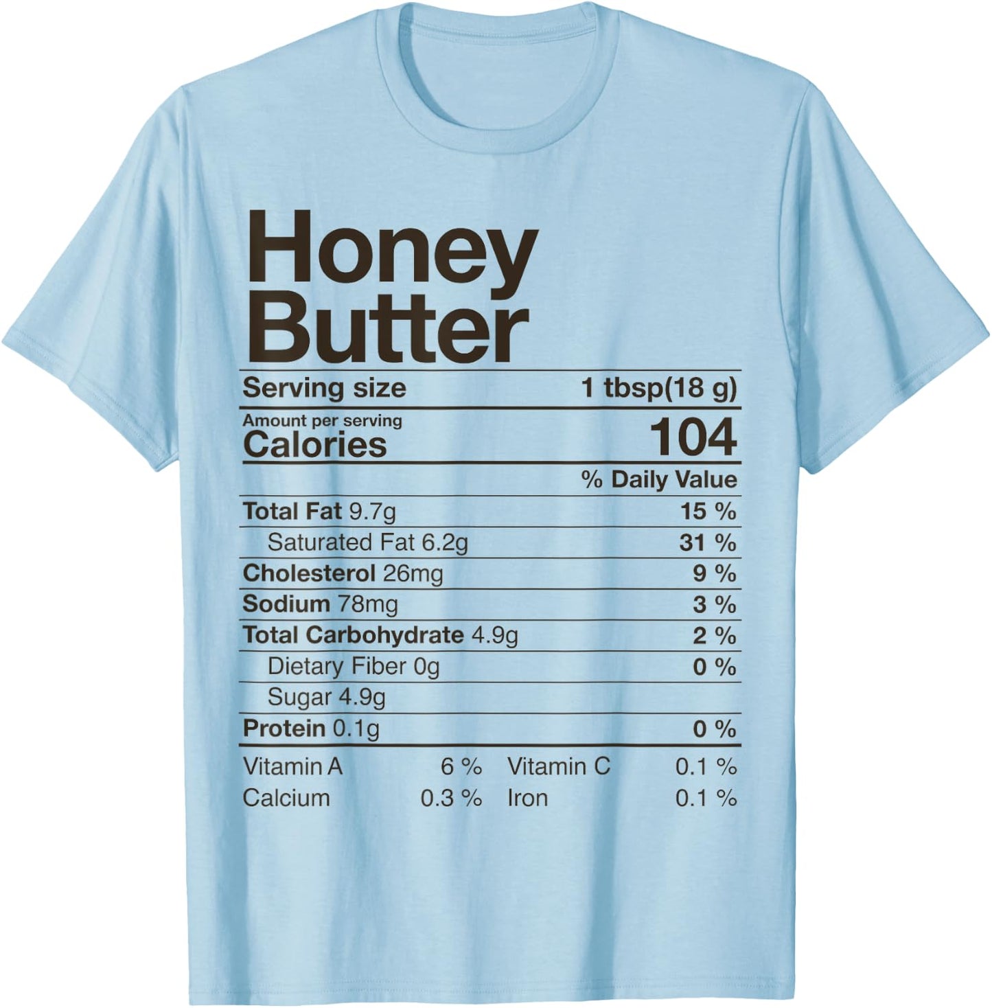 Honey Butter Nutrition Facts Thanksgiving Gifts Turkey Day T-Shirt - T-Shirt | Light Blue