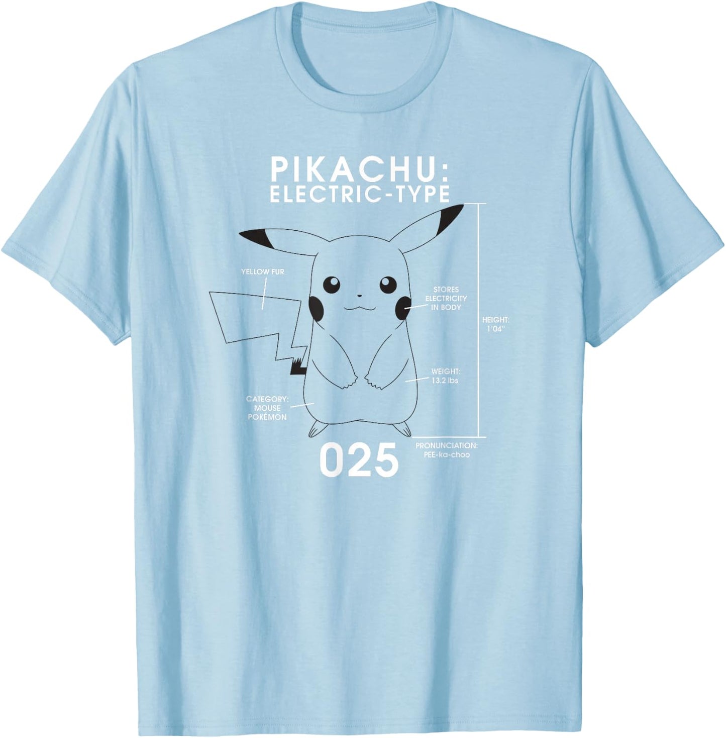 Pokémon Electric Type T-Shirt - T-Shirt | Light Blue