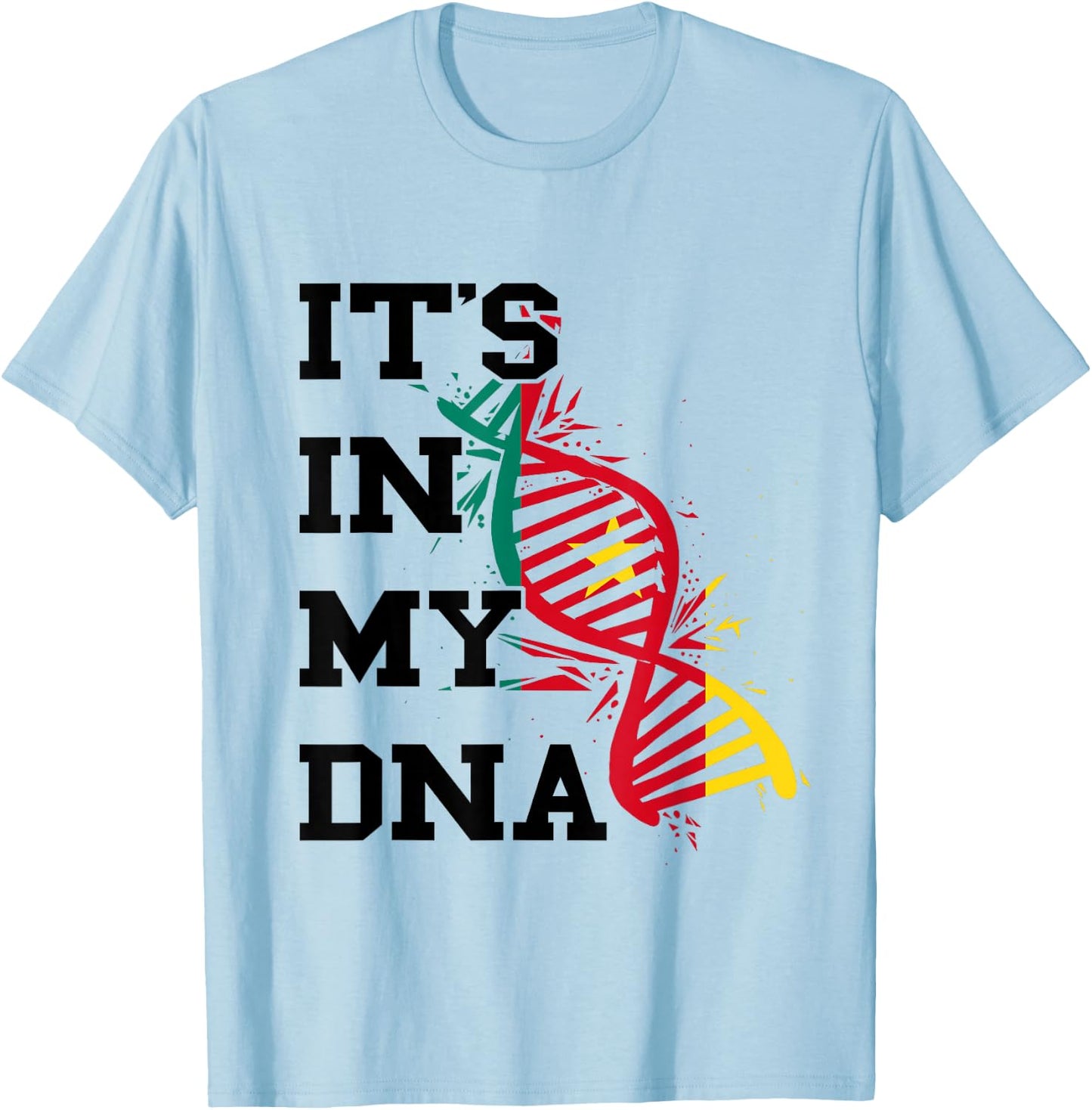 Cameroon Flag DNA Cameroonian Roots Cameroonian Pride T-Shirt - T-Shirt | Light Blue