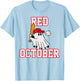 Red October Halloween Ghost Playing Baseball Sport Women Men T-Shirt - T-Shirt | Light Blue