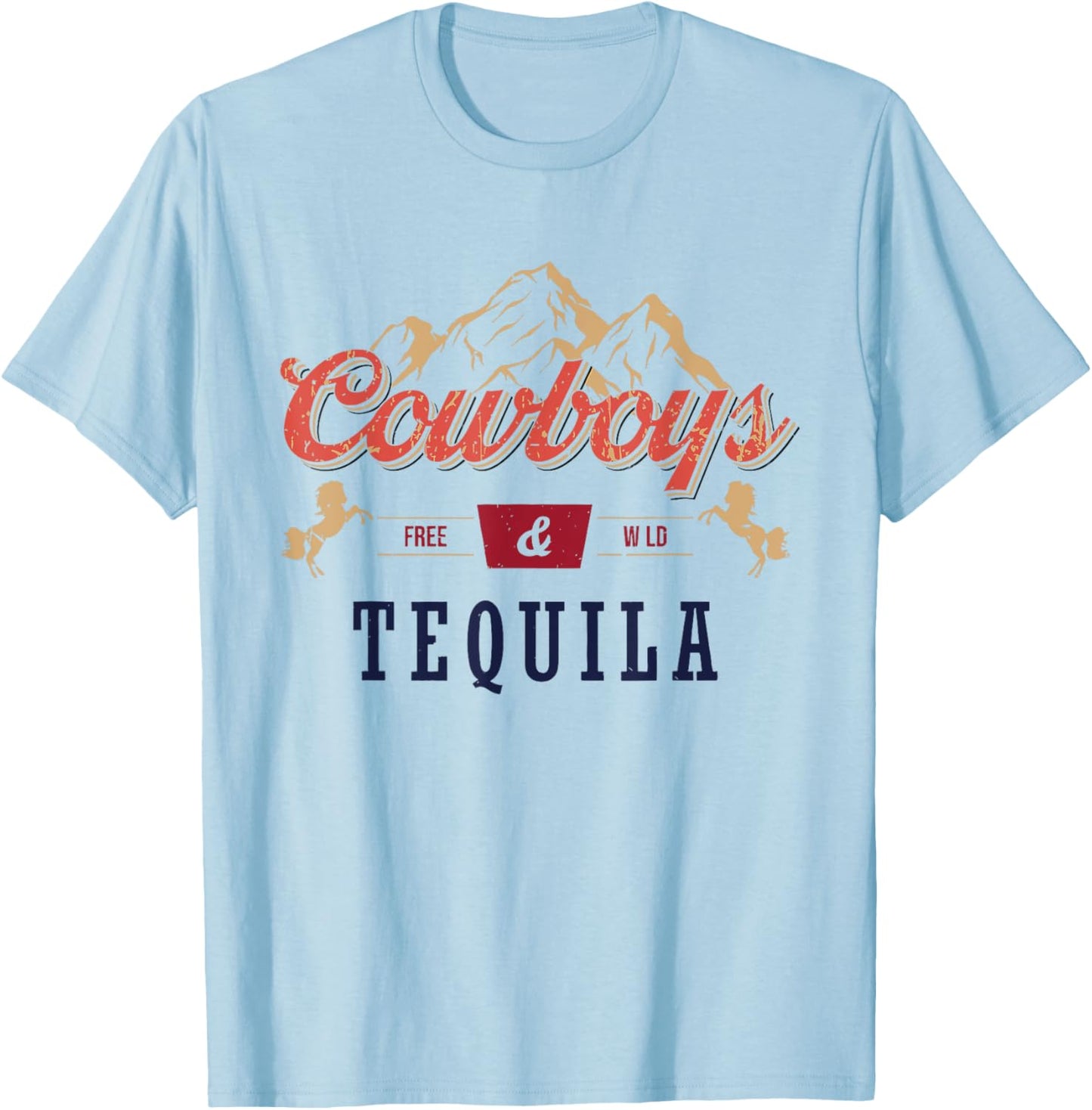 Cowboys And Tequila Outfit Rodeo Western Country T-Shirt - T-Shirt | Light Blue