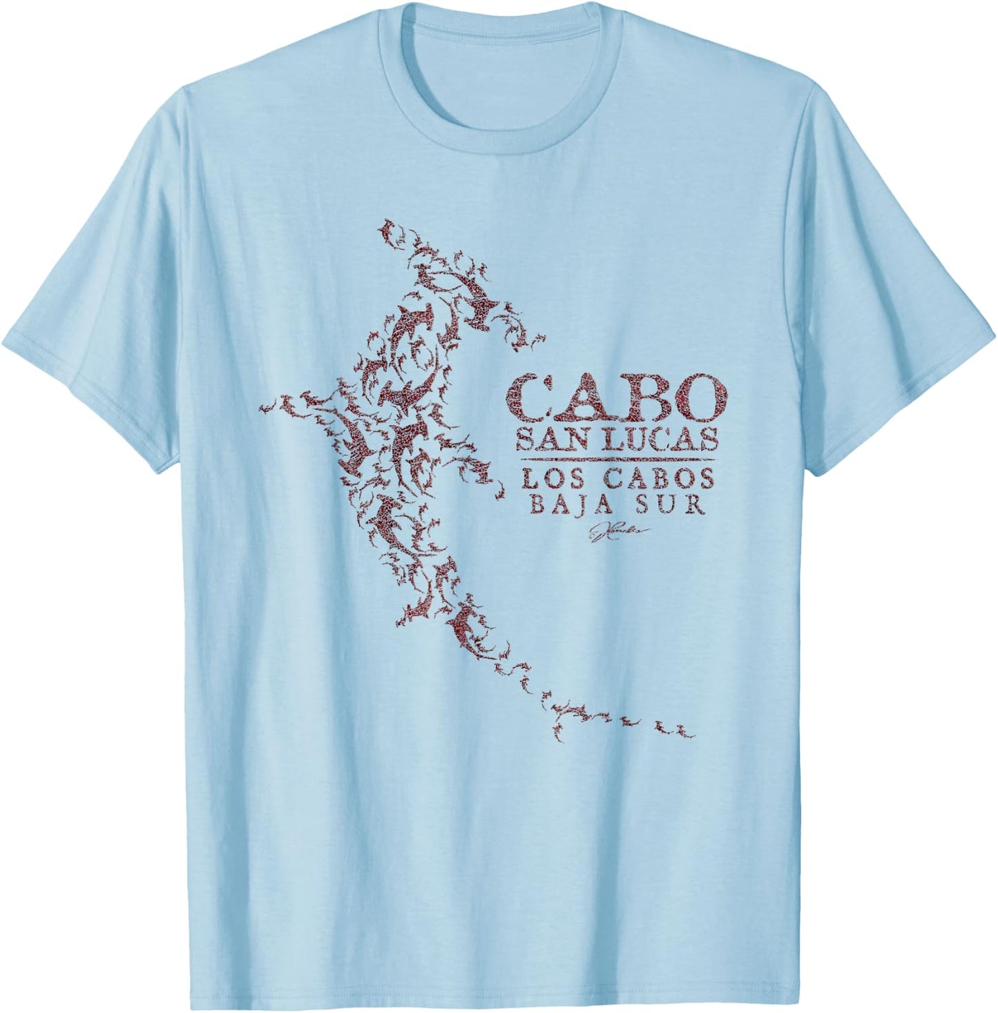 JCombs: Cabo San Lucas, Los Cabos Hammerhead Shark School T-Shirt - T-Shirt | Light Blue