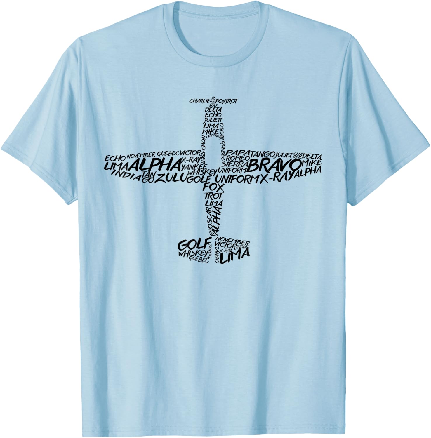 Phonetic Alphabet | Pilot Airplane Shirt T-Shirt - T-Shirt | Light Blue