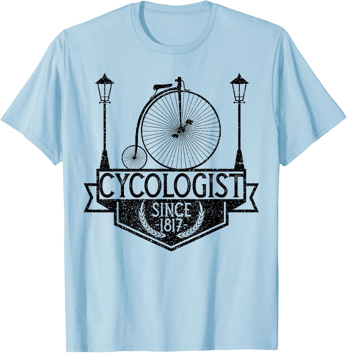 Cycologist Gentleman Vintage Bicycle Penny Farthing 1817 T-Shirt - T-Shirt | Light Blue