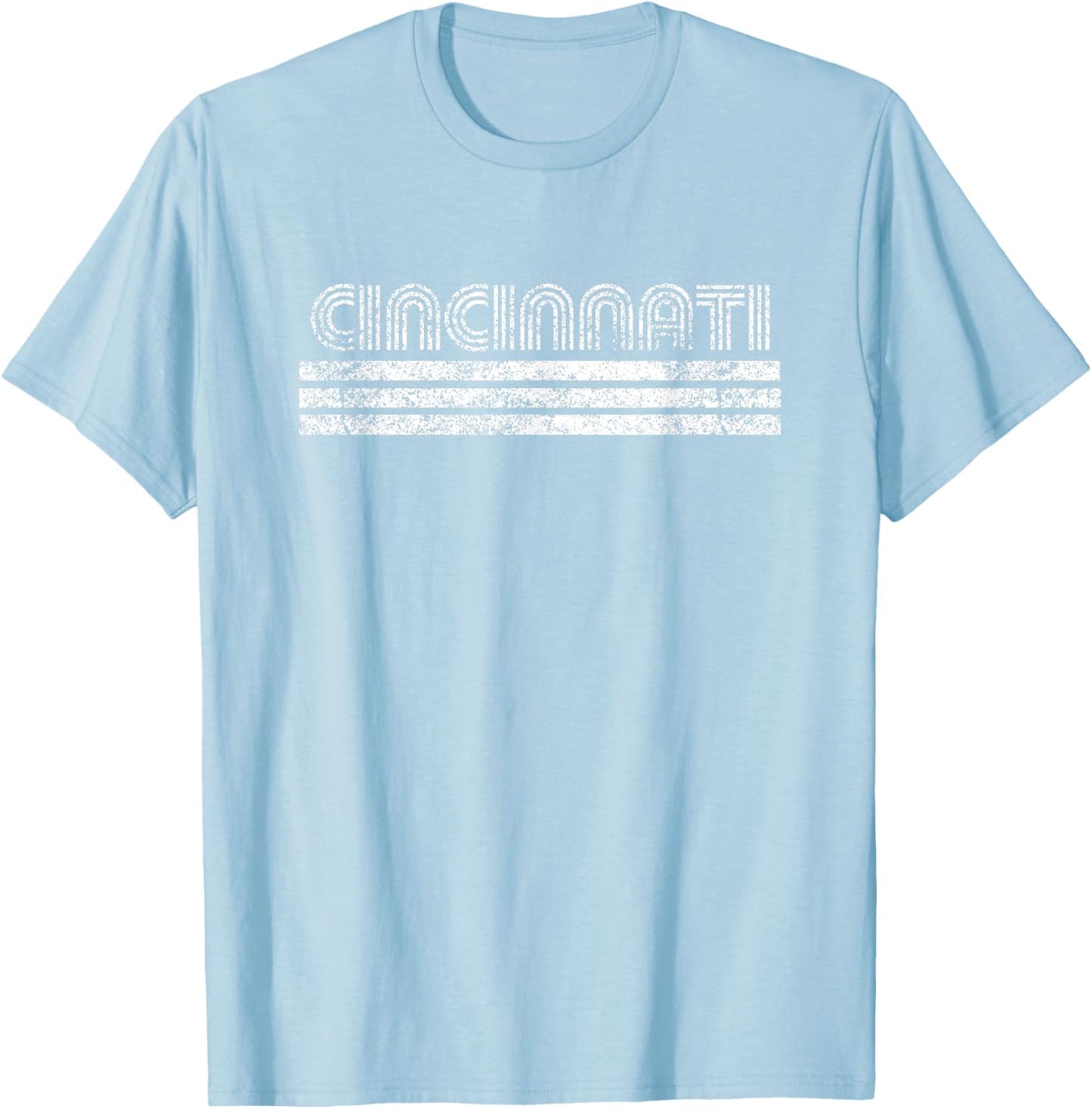 Cincinnati Ohio Vintage Weathered Throwback T-Shirt - T-Shirt | Light Blue
