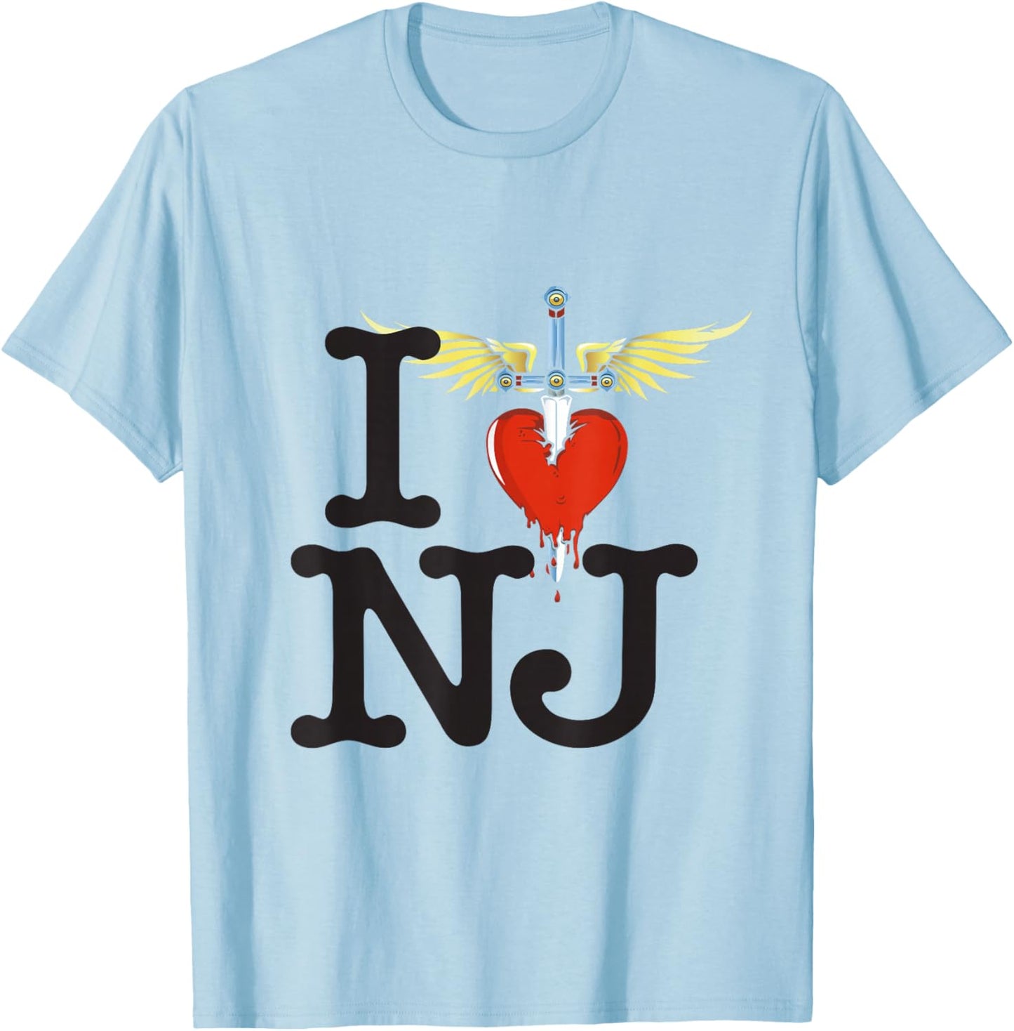 Official Bon Jovi NJ T-Shirt - T-Shirt | Light Blue