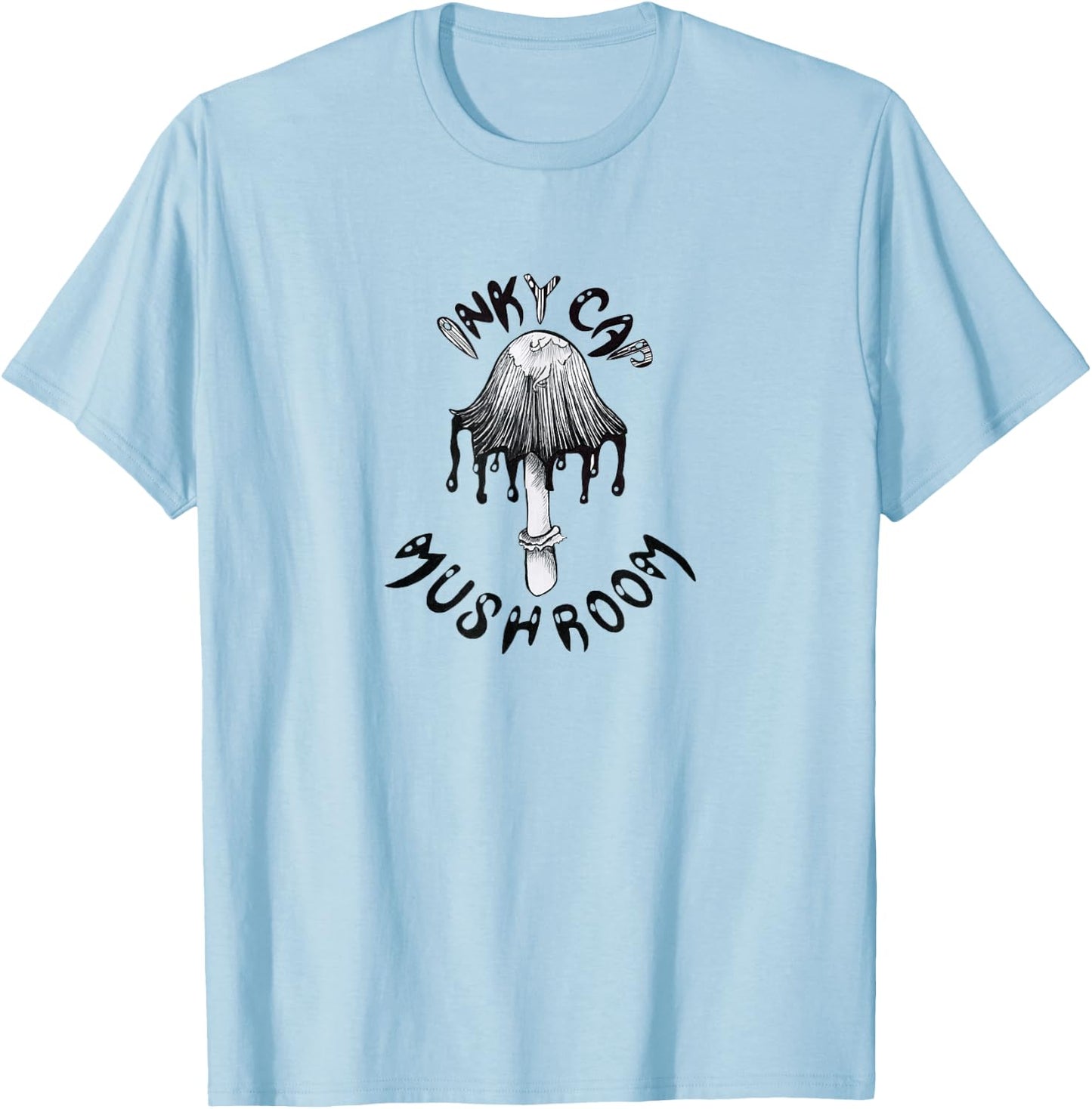 Inky cap mushroom novelty design toadstool wildlife stem cap T-Shirt - T-Shirt | Light Blue