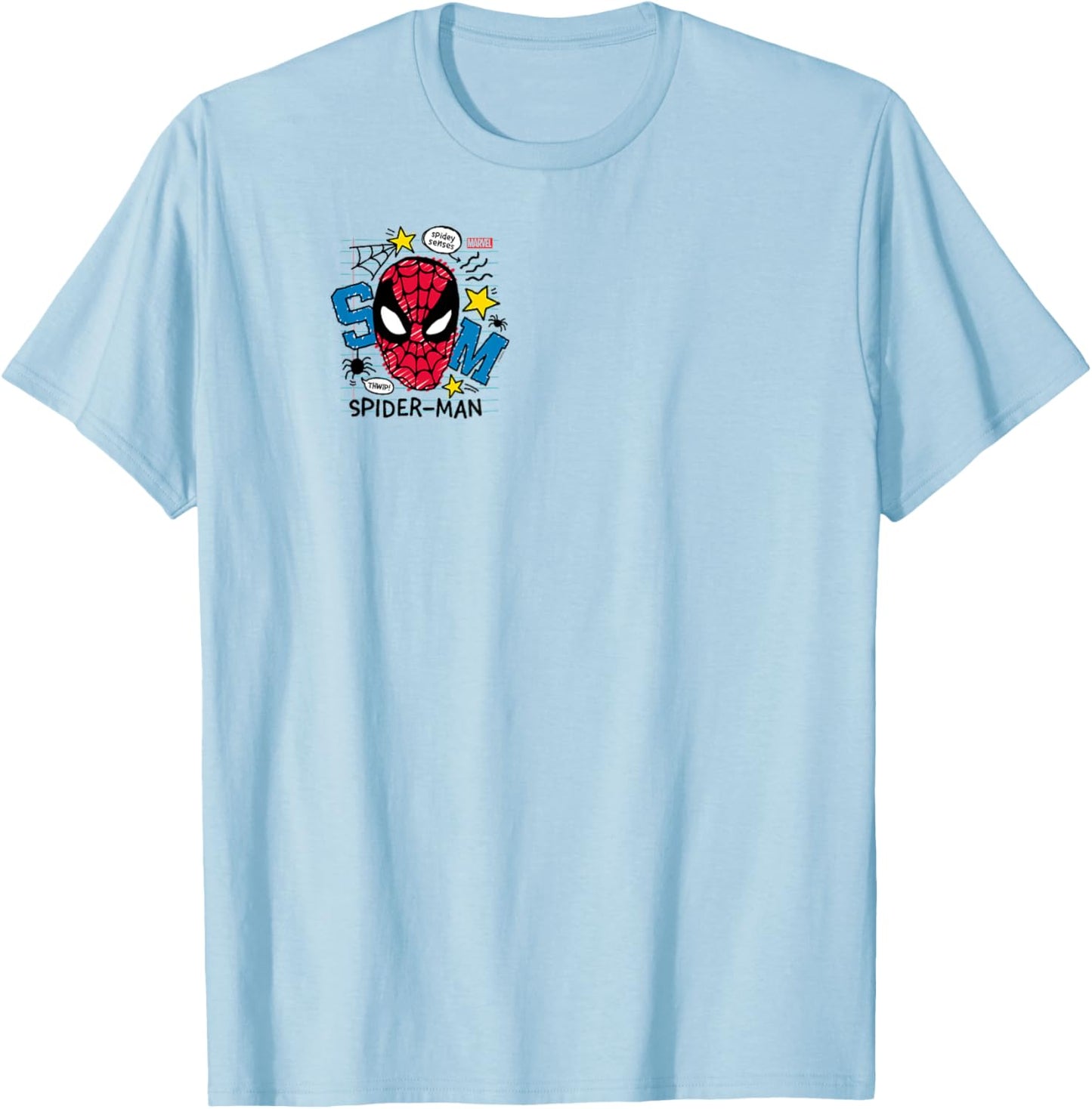 Spider-Man - Spidey Scribble T-Shirt - T-Shirt | Light Blue