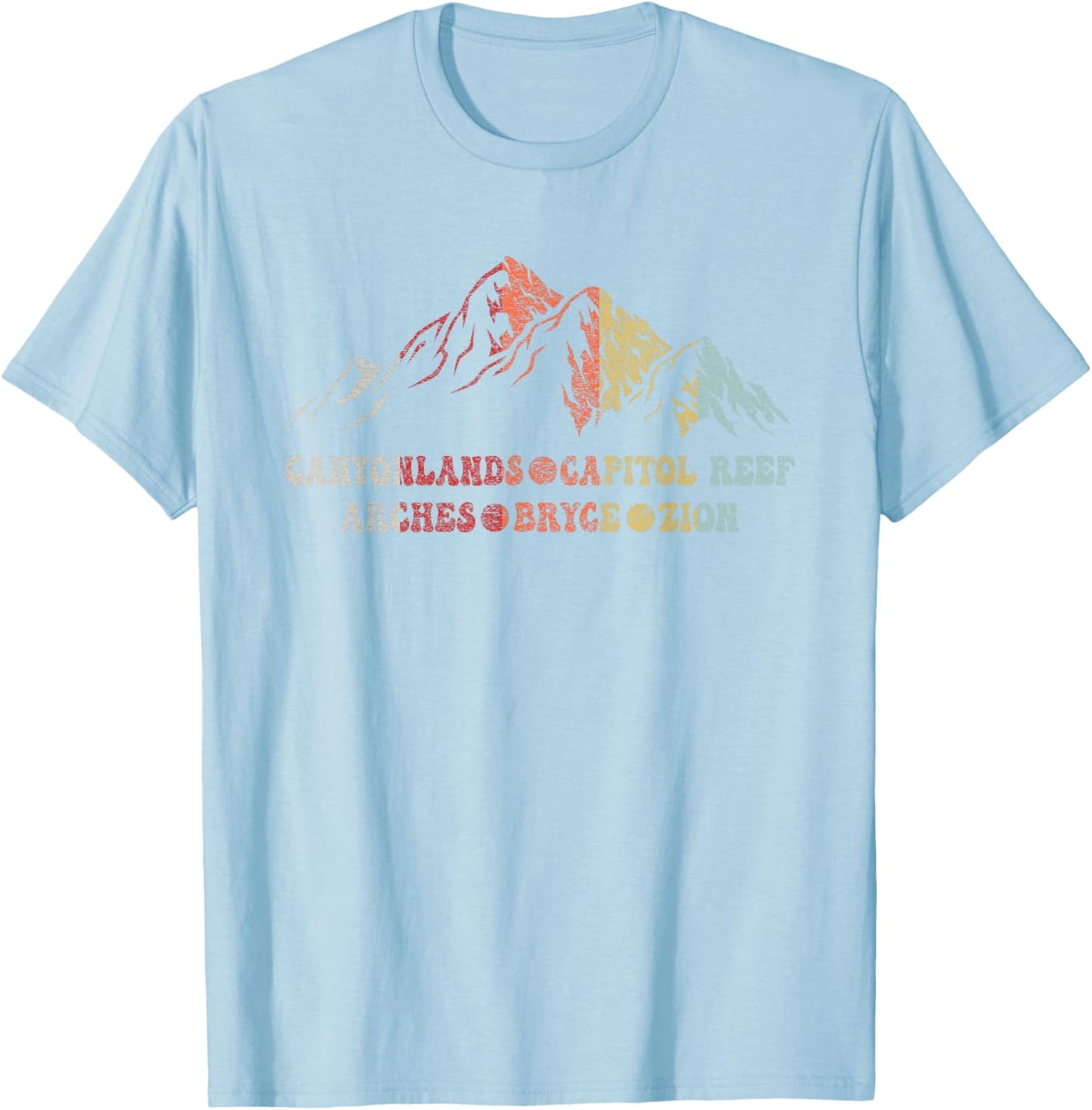 Vintage Utah Souvenir Big 5 Utah Mighty Five National Park T-Shirt - T-Shirt | Light Blue