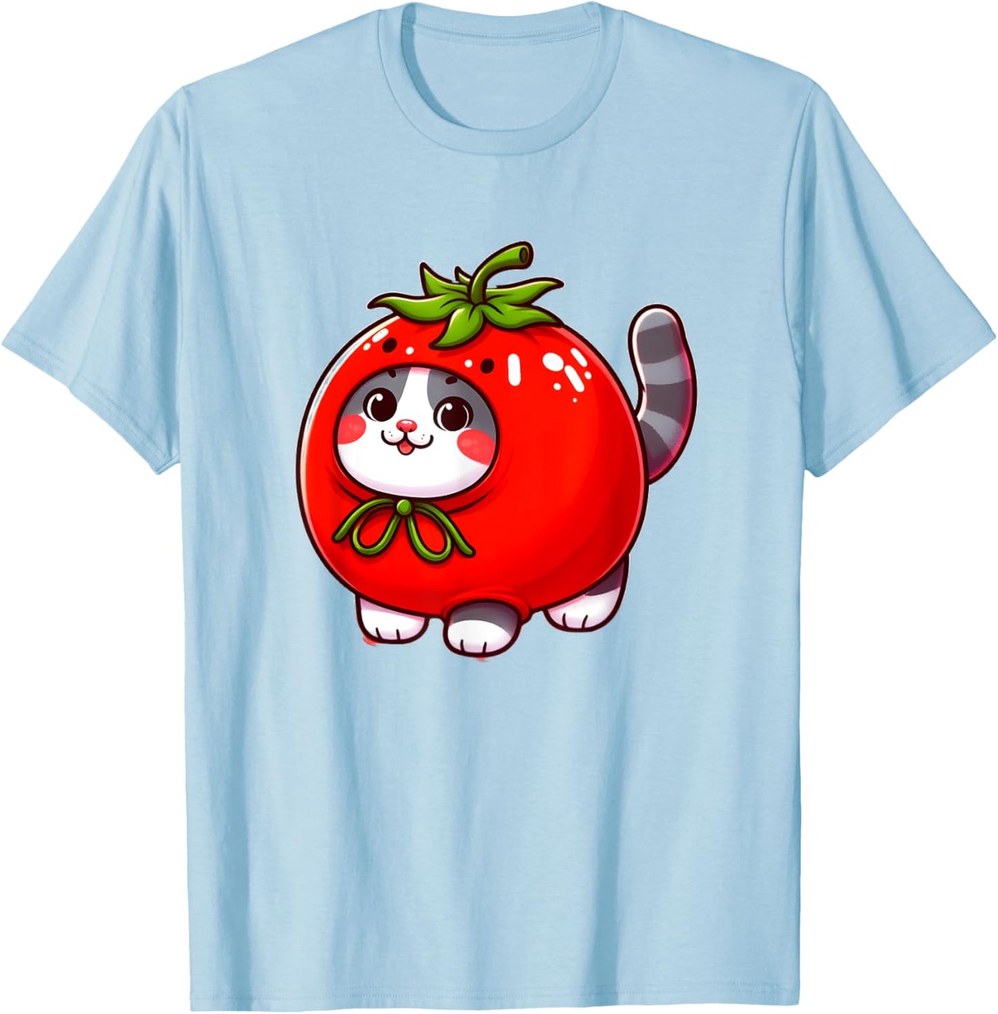 Cat in Tomato Costume T-Shirt - T-Shirt | Light Blue