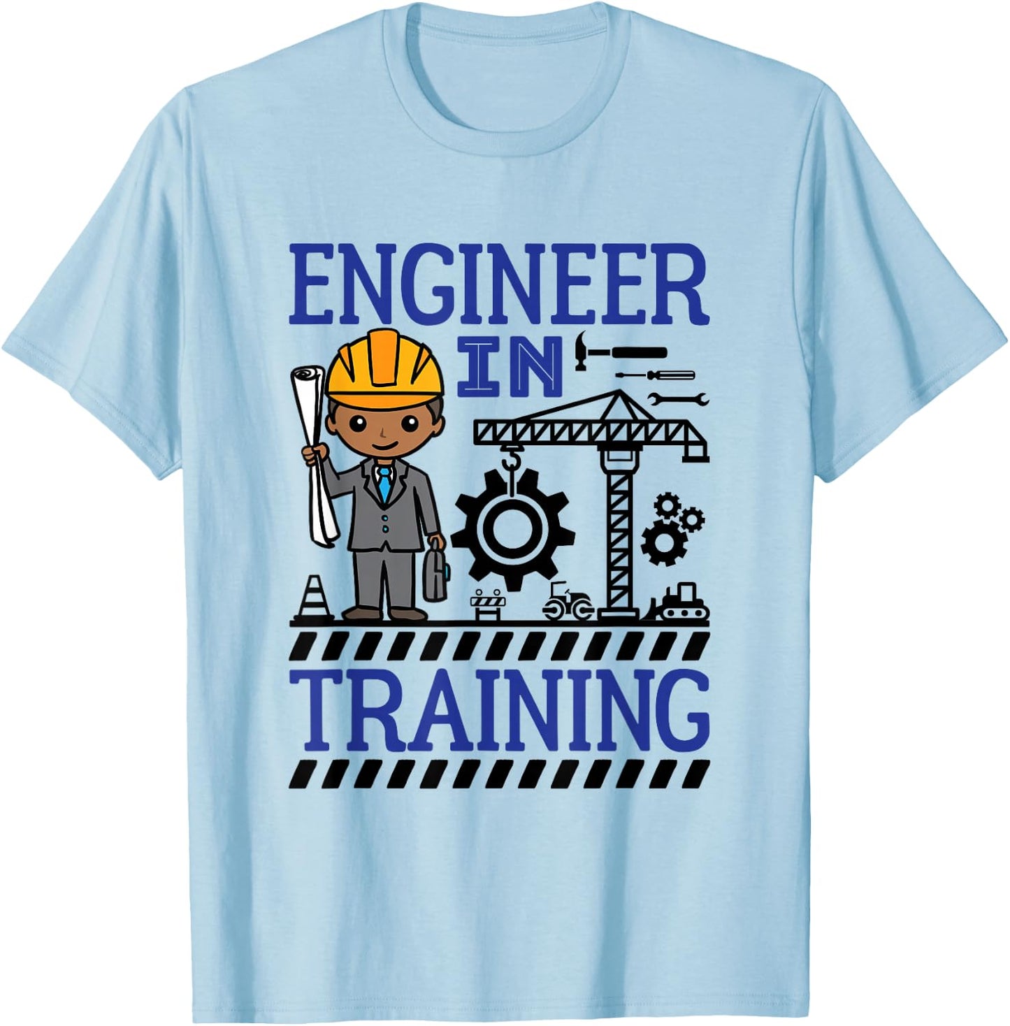 Future Engineer Boy African American Engineer In Training T-Shirt - T-Shirt | Light Blue
