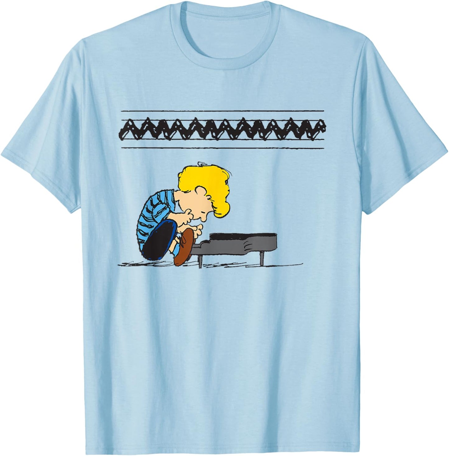 Peanuts Schroeder At The Piano T-Shirt - T-Shirt | Light Blue
