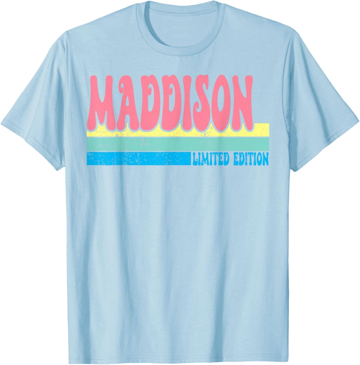 MADDISON Name Personalized Cute Idea Groovy Women MADDISON T-Shirt - T-Shirt | Light Blue