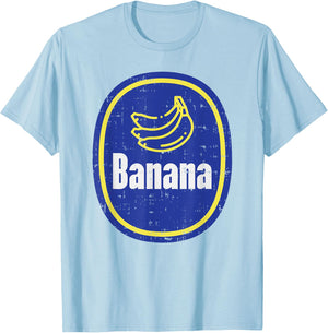 Banana Sticker Funny Fruit Lazy DIY Easy Halloween Costume T-Shirt - T-Shirt | Light Blue
