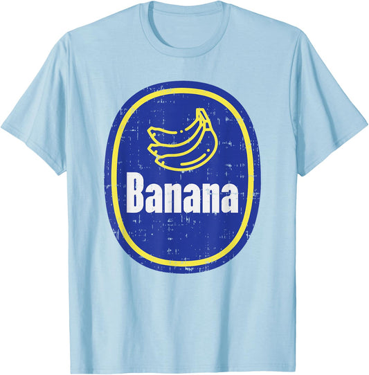 Banana Sticker Funny Fruit Lazy DIY Easy Halloween Costume T-Shirt - T-Shirt | Light Blue