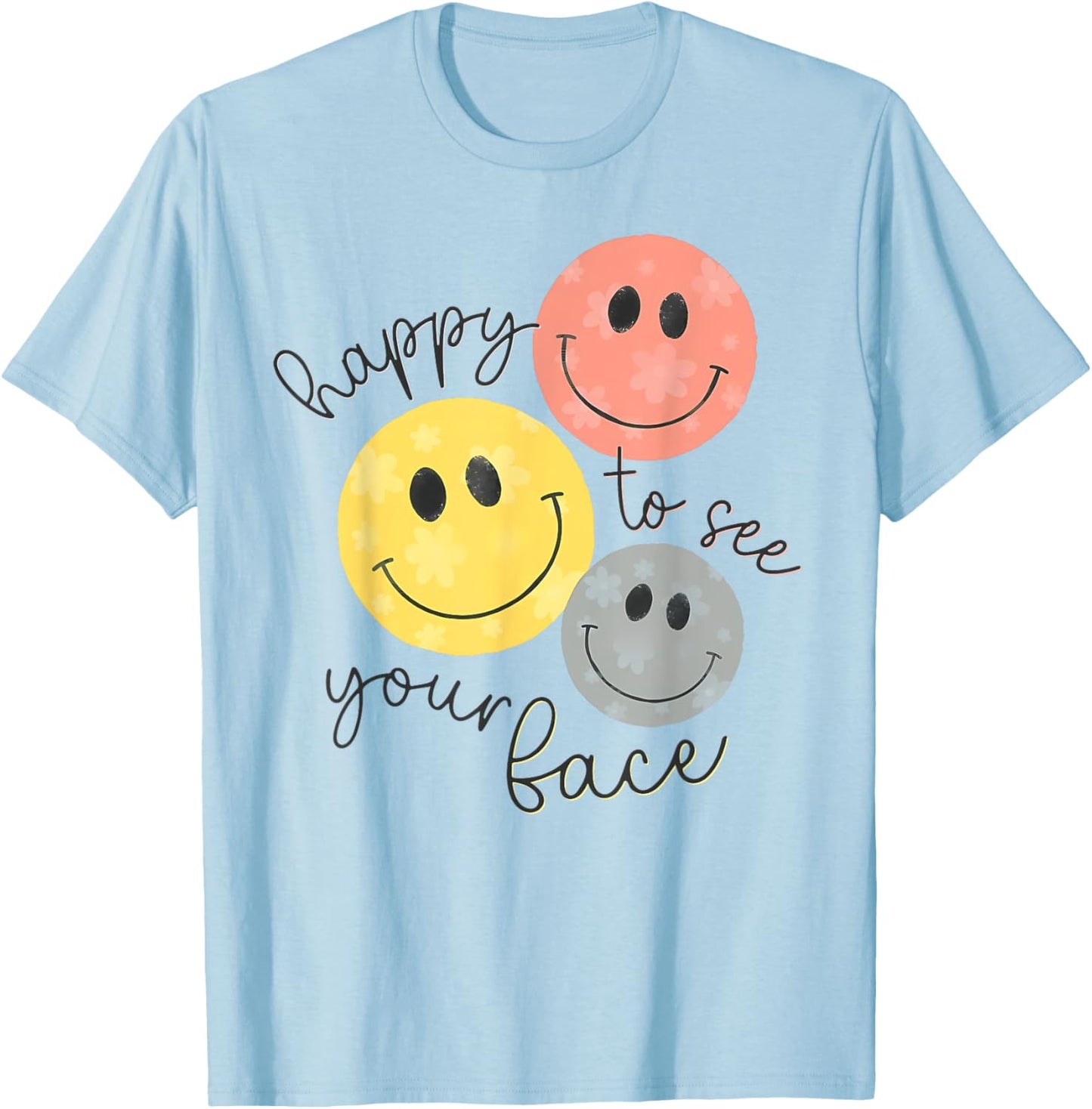 Happy To See Your Face Teacher Disco Ball Back To School T-Shirt - T-Shirt | Light Blue
