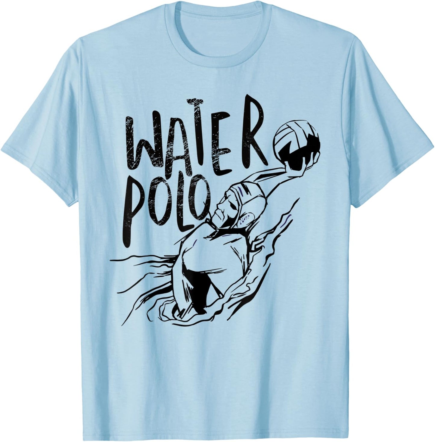 Water Polo Player Grunge Style - WaterPolo Design Ideas T-Shirt - T-Shirt | Light Blue