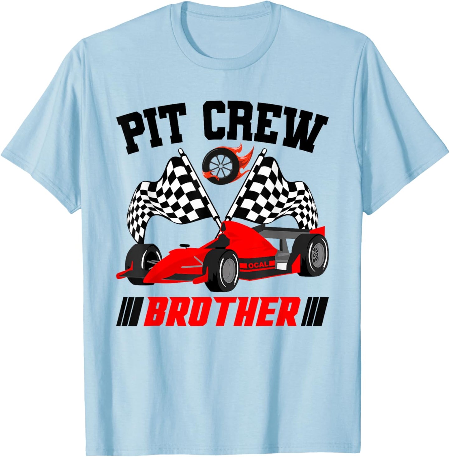 Brother Pit Crew Race Birthday Party Racing Matching Family T-Shirt - T-Shirt | Light Blue