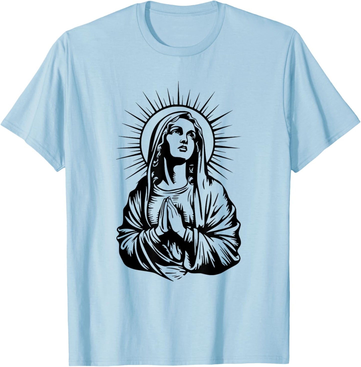 Tattoo Style Virgin Mary T-Shirt - T-Shirt | Light Blue