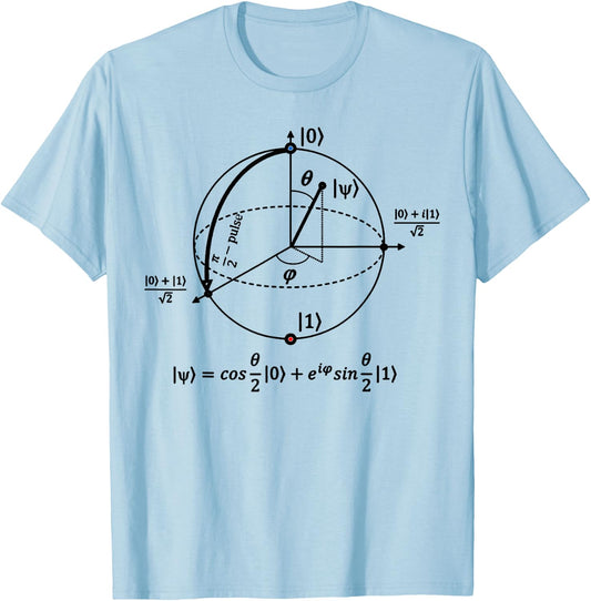 Bloch Sphere of Quantum Information, Physics and Science T-Shirt - T-Shirt | Light Blue