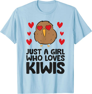 Just A Girl Who Loves Kiwis Cute Kiwi Bird T-Shirt - T-Shirt | Light Blue