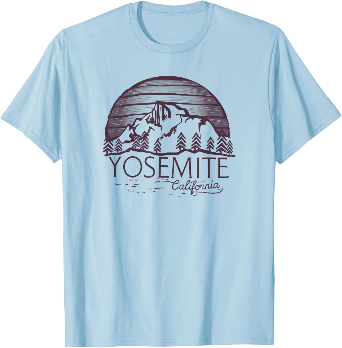 Yosemite National Park Vintage Graphic T-Shirt - T-Shirt | Light Blue