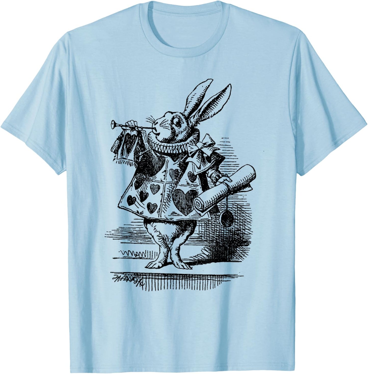 Alice in Wonderland White Rabbit T-Shirt - T-Shirt | Light Blue