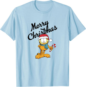 Garfield Merry Christmas Garfield T-Shirt - T-Shirt | Light Blue