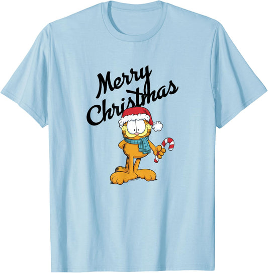 Garfield Merry Christmas Garfield T-Shirt - T-Shirt | Light Blue