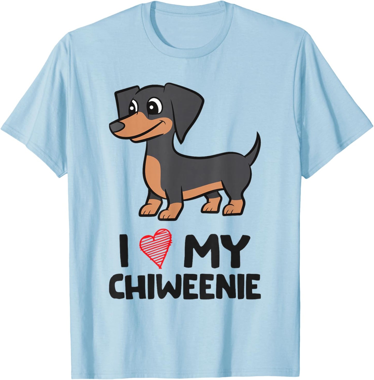 Chiweenie Dog I Love My Chiweenie T-Shirt - T-Shirt | Light Blue