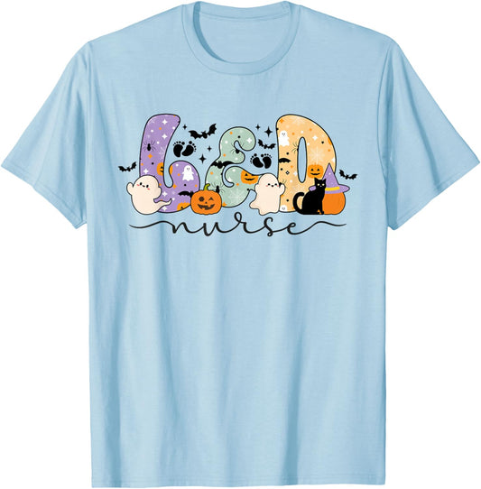 Spooky L&D Nurse Halloween L&D Nursing T-Shirt - T-Shirt | Light Blue
