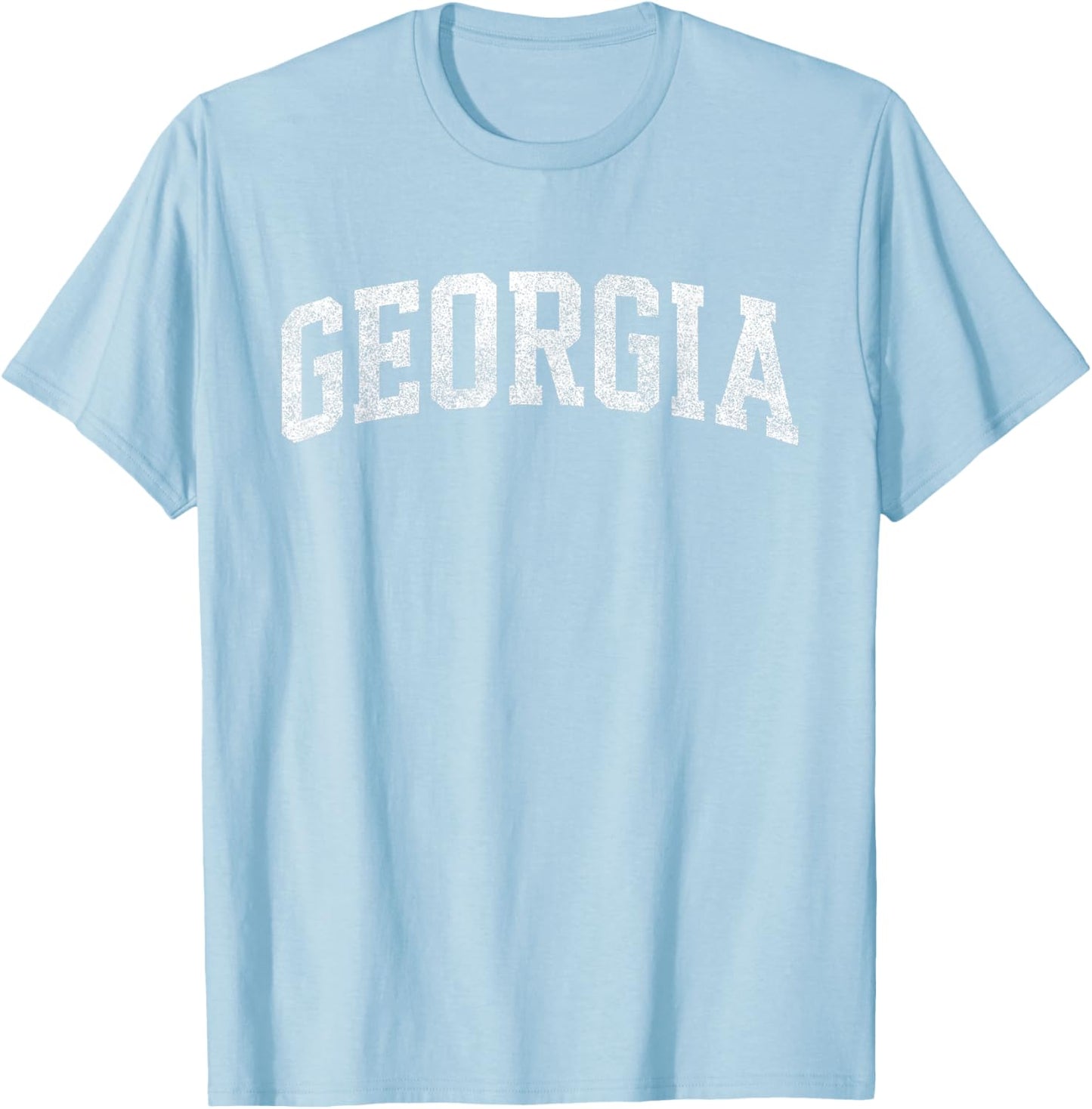 Georgia GA Vintage Athletic Sports Design Red Text T-Shirt - T-Shirt | Light Blue
