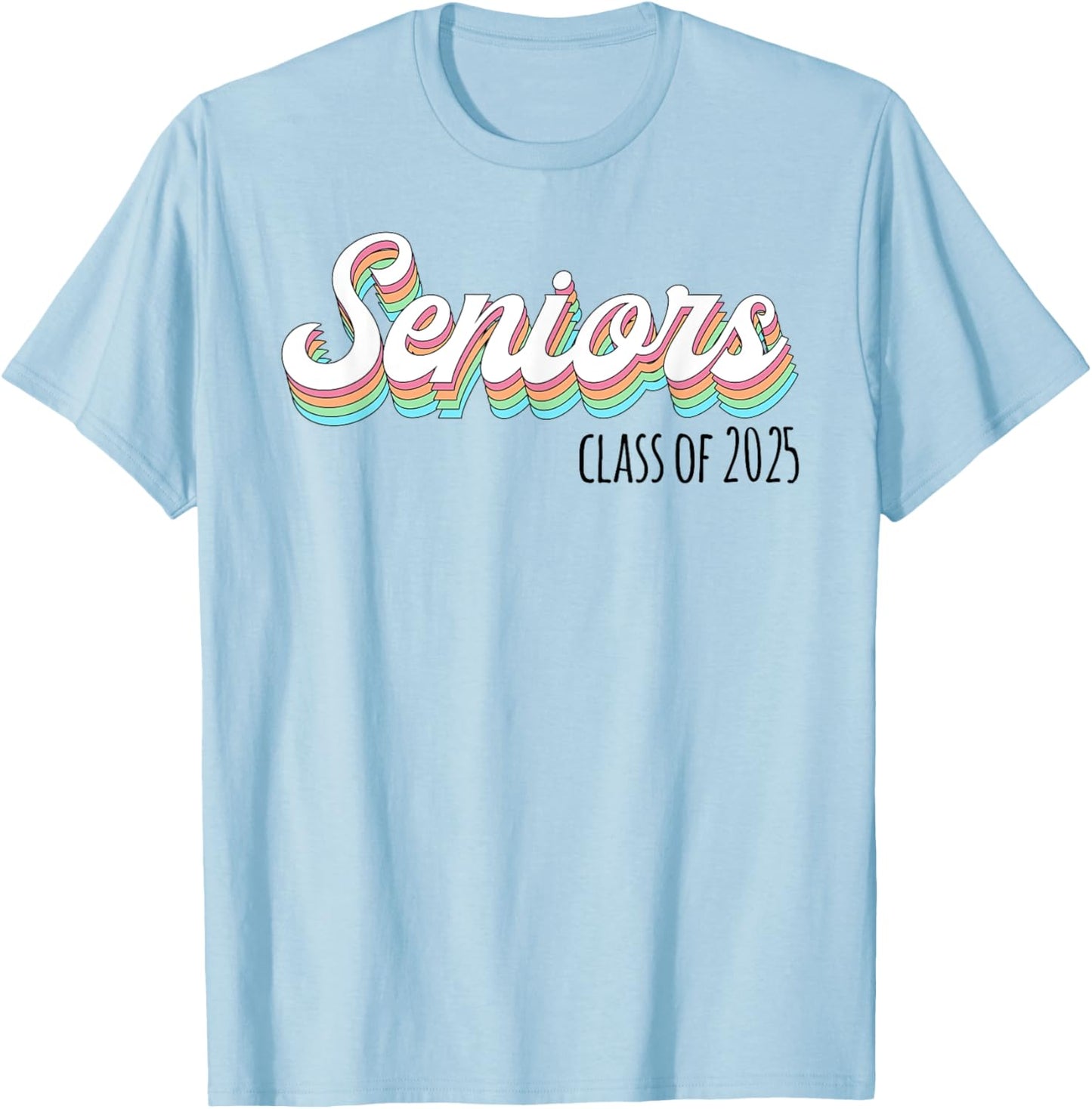 Retro Seniors Class of 2025: Senior Back to School T-Shirt - T-Shirt | Light Blue